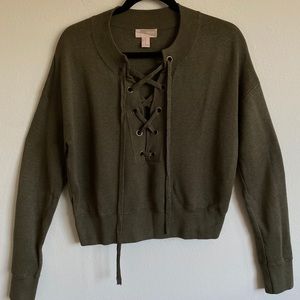 Forever 21 Lace-up front sweater